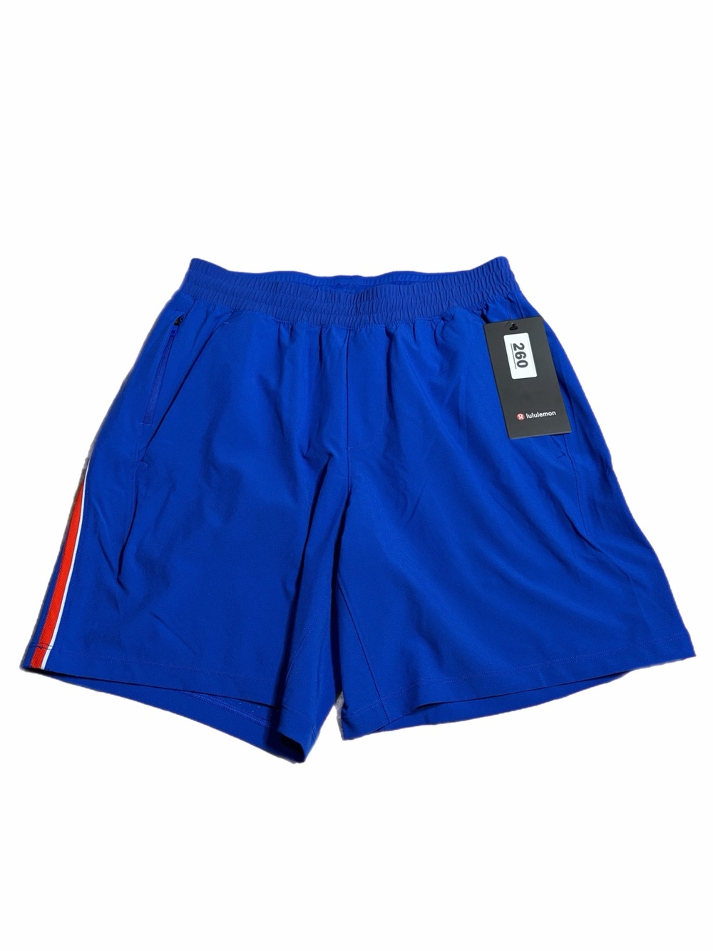 NWT Lululemon Pace Breaker Short 7” LL Perforated Beach Ball Blue/Cherry Ember M